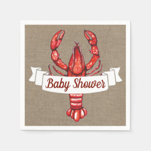 Cajun Panzerkrebse u. Imitat-Leinwand-Baby-Dusche Serviette