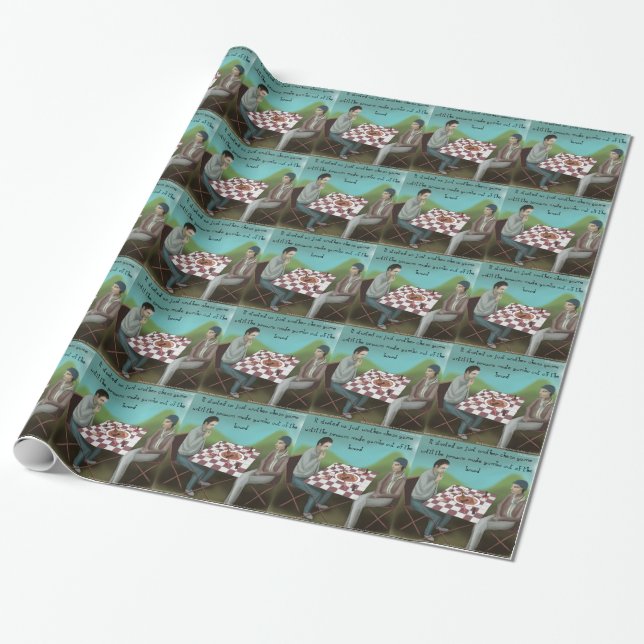 Cajun Schess Funny Cartoon Geschenkpapier (Ungerollt)