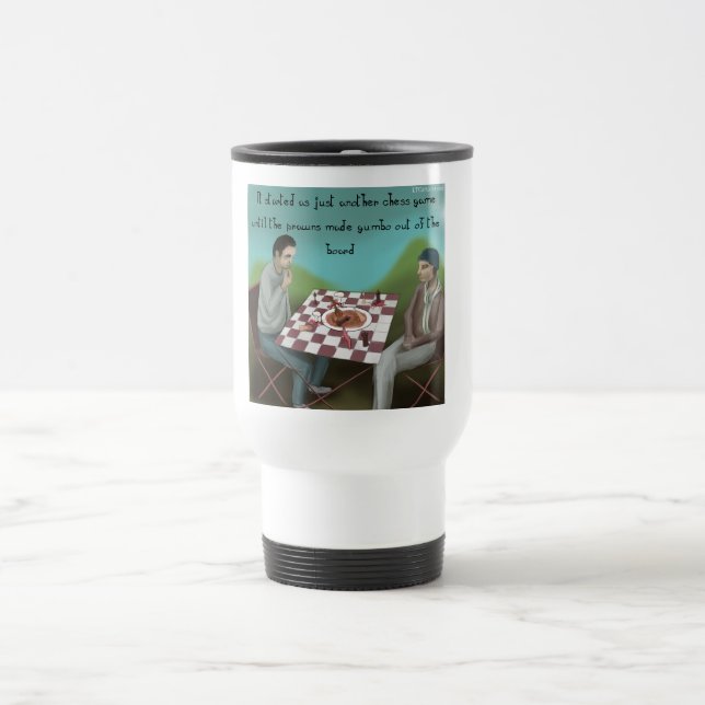 Cajun Schess Funny Cartoon Reisebecher (Mittel)