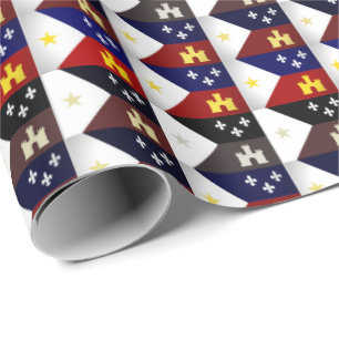 Cajun Thema-akadisches Flaggen-Packpapier Geschenkpapier