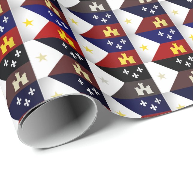 Cajun Thema-akadisches Flaggen-Packpapier Geschenkpapier (Rolleneckpunkt)