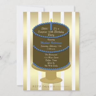 Cake 40th Surprise Anniversaire Invitation