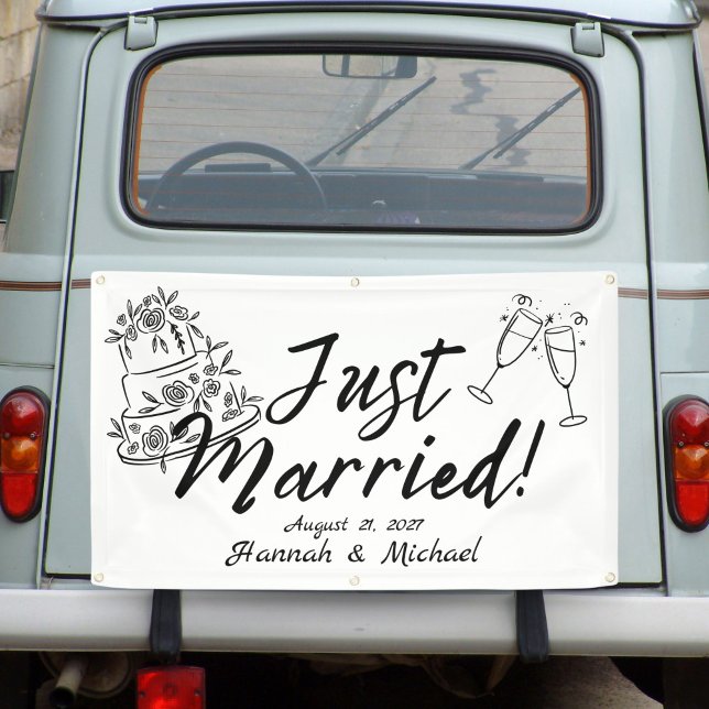 Cake and Chee Just Married Car Banner (Von Creator hochgeladen)