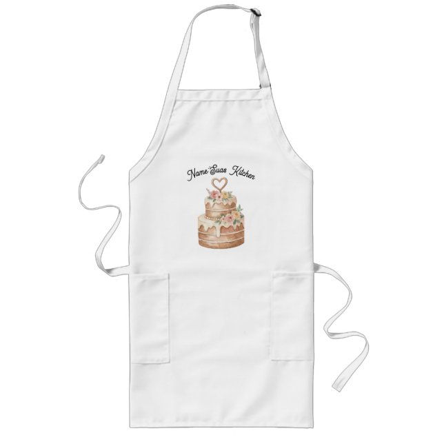 Cake Apron - Custom Name Baker Gift Lange Schürze (Vorne)