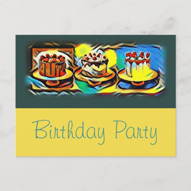 Cake Art Jazz Anniversaire Fête Invitation (Devant)