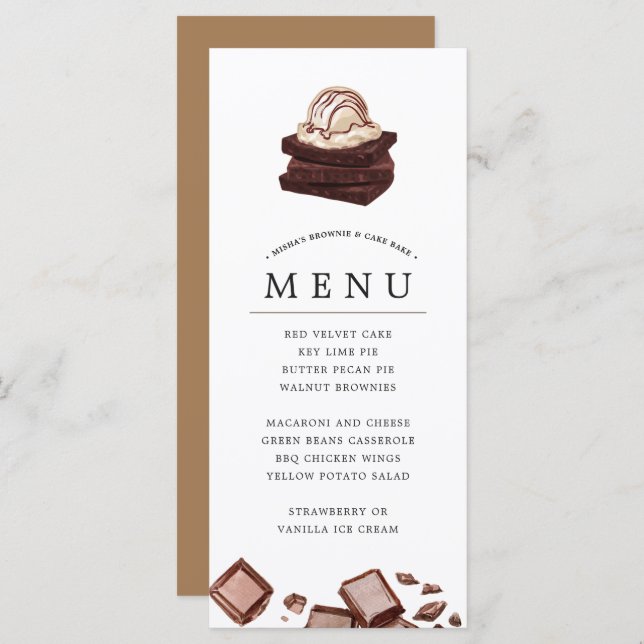 Cake Bake | Menu Thématique (Devant / Derrière)