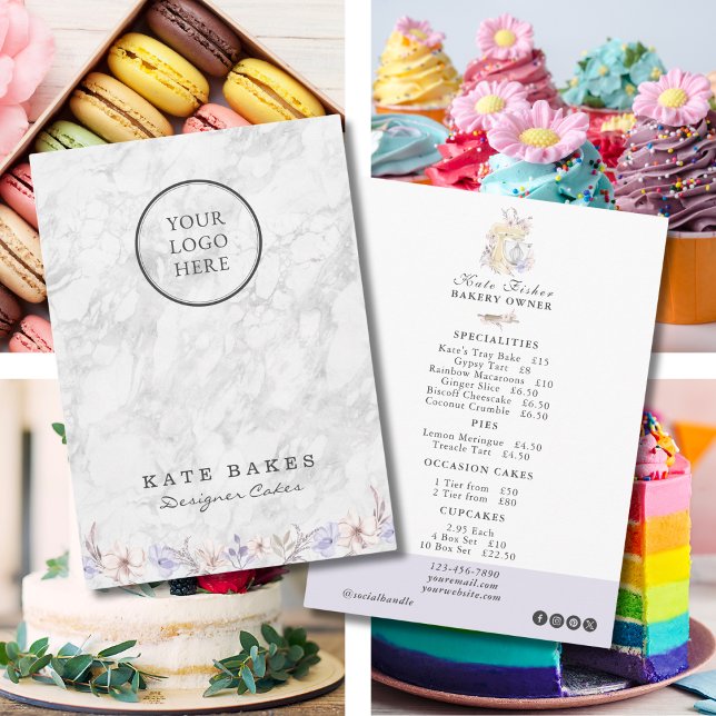 Cake Bakery Café Restaurant Marble Menu Prix (Créateur téléchargé)