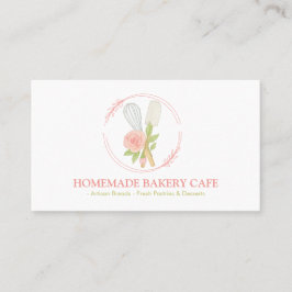 Cake Bakery Catering Logo Rosa Blütengrün Visitenkarte