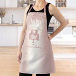 Cake Bakery Koch Rose Gold Glitzer Tropfen Skript Schürze<br><div class="desc">Hier ist ein wunderbarer Weg, um den Spaß des Backens zu ergänzen. Genießen Sie die kulinarischen Abenteuer, wenn Sie diese elegante, raffinierte, einfache und moderne Schürze tragen. Ein funkelnd, Rose Gold 2 Schicht Kuchen, handgeschriebene Schrift Typografie und Glitzer Tropfen überlagern ein Imitat metallische Rose Gold ombre Hintergrund. Personalisieren Sie Ihre...</div>