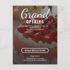 Cake Bakery Shop Große Eröffnung Einladungspostkarte