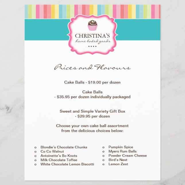 Cake Ball Price List Flyer (Vorne)