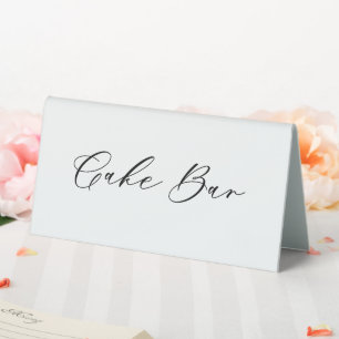 Cake Bar Wedding Party Food Label Zelt Sign Tischaufsteller