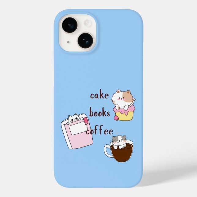 Cake Books Coffee Case-Mate iPhone 14 Hülle (Rückseite)