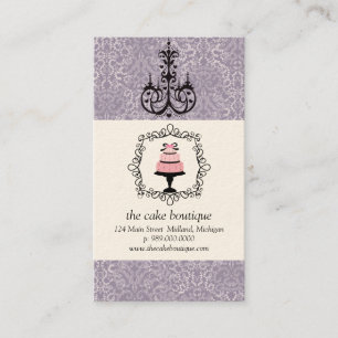 Cake Boutique Extravagante Violet Damask Visitenka Visitenkarte