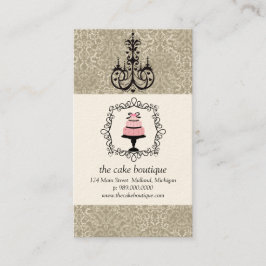 Cake Boutique Fancy Taupe Damask Cartes de visite