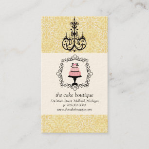 Cake Boutique Fancy Yellow Damask Cartes de visite