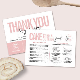 Cake Care & Cutting Guide, Cake Serving Guide Visitenkarte