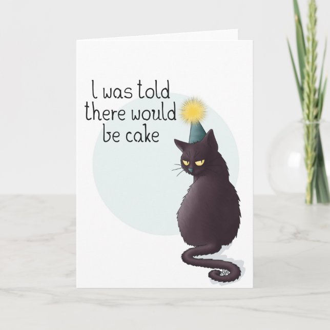 Cake Cat Geburtstagskarte Karte (Vorderseite)