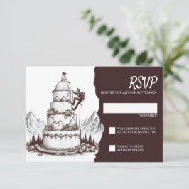Cake Climbers Wedding RSVP Karte