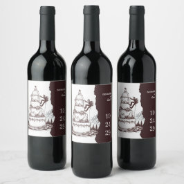 Cake Climbers Wedding Weinetikett