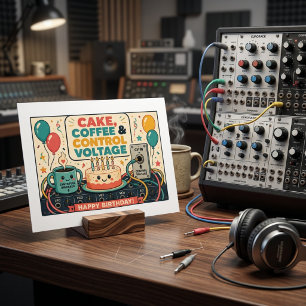 Cake, Coffee & Control Voltage – Happy Birthday! Postkarte