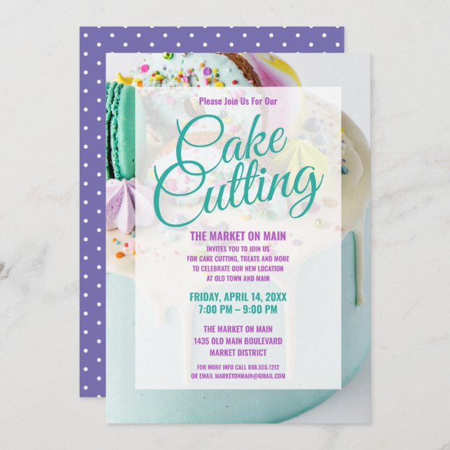 Cake Cutting Celebration | Firmenevent Einladung (Vorne/Hinten)