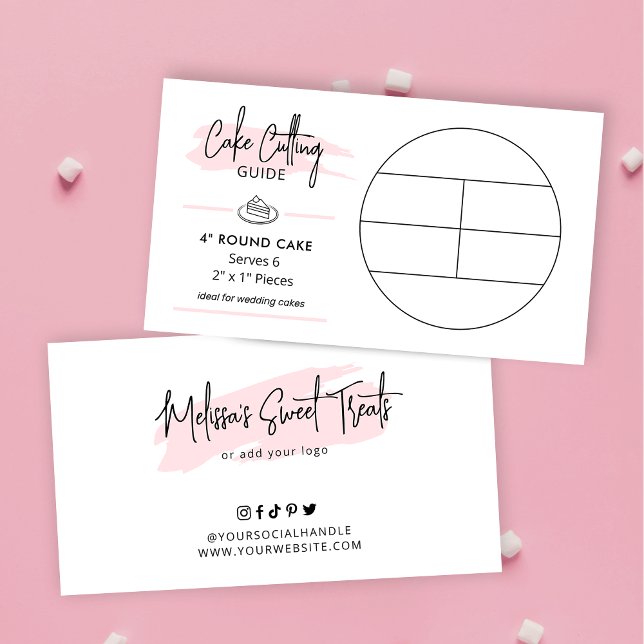 Cake Cutting Guide 4" Round Wedding Cake Portionen Begleitkarte (4 inch round cake cutting guide for 2x1" wedding portions)