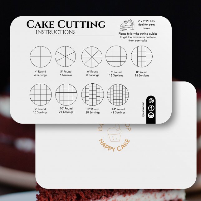 Cake Cutting Guide Runde Hochzeit einfach Mitteilungskarte (Cake Cutting Guide Round Wedding Simple Note Card)