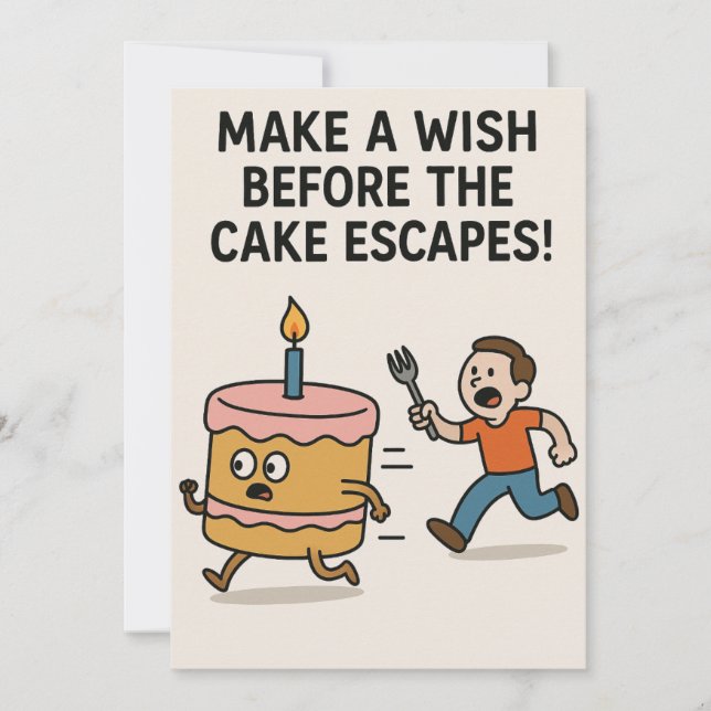 Cake Escape Chase Feiertagskarte (Vorderseite)