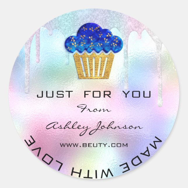 Cake hausgemachte Bäckerei Süßigkeiten Muffins Log Runder Aufkleber (Vorderseite)