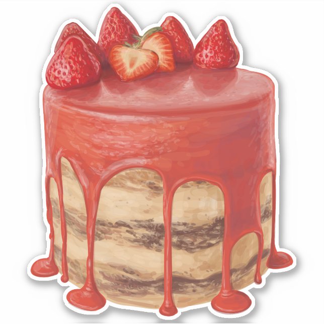 Cake Illustration Aufkleber (Vorderseite)