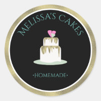 Cake Logo-Aufkleber, hausgemachte Bäckerei Hochzei