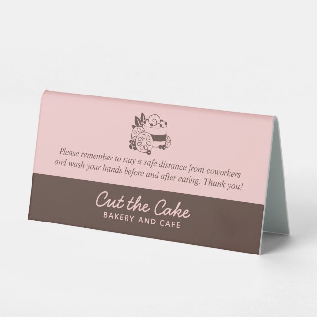 Cake Logo Bäckerei Mitarbeiter Break Room Tischaufsteller (Vorderseite)