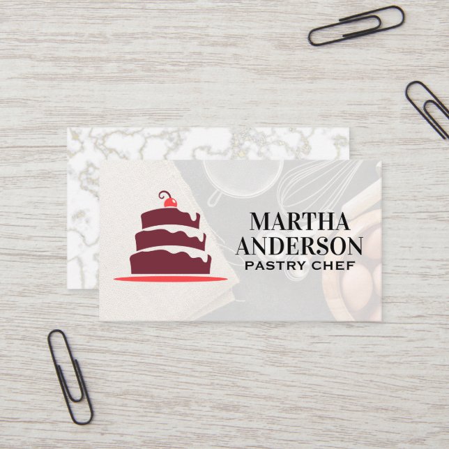 Cake Logo | Backzutaten Visitenkarte (Vorderseite/Rückseite Beispiel)