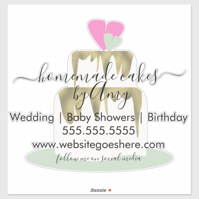 Cake Logo Bakery Business Marketing Car Decal Aufkleber (Blatt)
