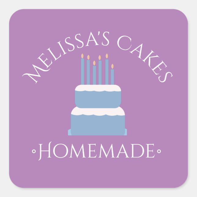 Cake Logo Blue Stickers hausgemachte Bäckerei (Vorderseite)