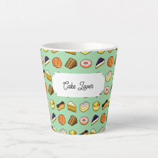 Cake Lover Köstliche Kuchen & Gebäck Muster Milchtasse