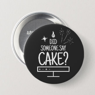Cake Lover Quote Minimal White Typography Black Button