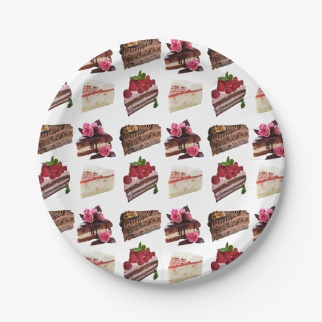 Cake Lovers Delicious Desserts Pattern Pappteller (Vorderseite)