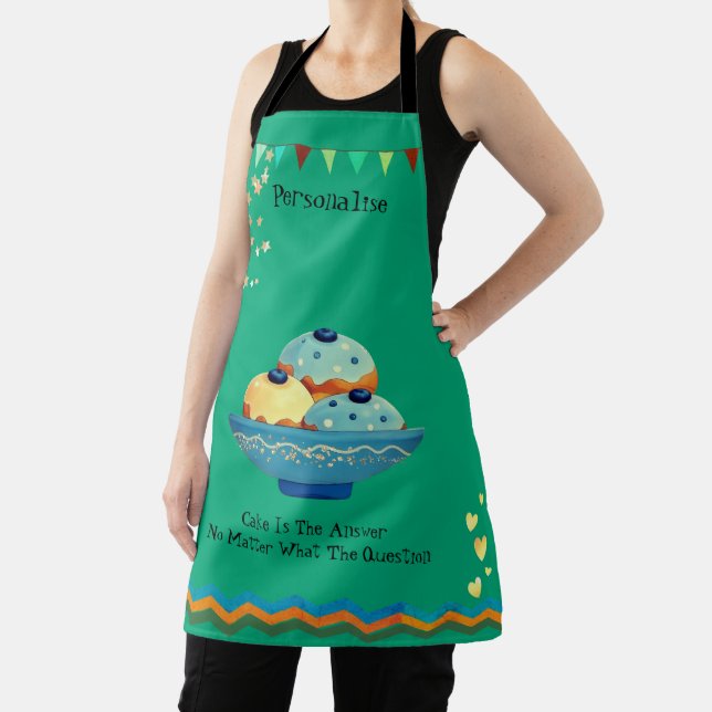 Cake Lovers Zitat Bunting Hearsts Green Schürze (InSitu)
