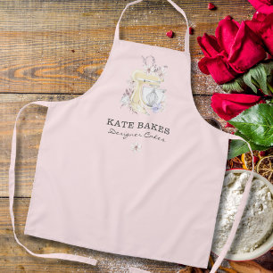Cake Mixer Bäckerei Bloral Blush Pink Visitenkarte Schürze