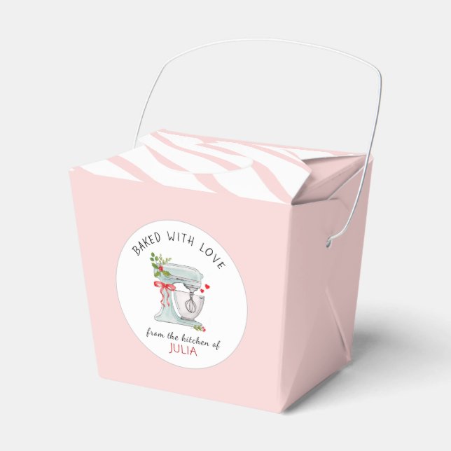 Cake Mixer Pink & White Cookie Gefallen Box Geschenkschachtel (Vorderseite)