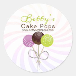Cake Pop Bäckerei Stilvolles Design Runder Aufkleber
