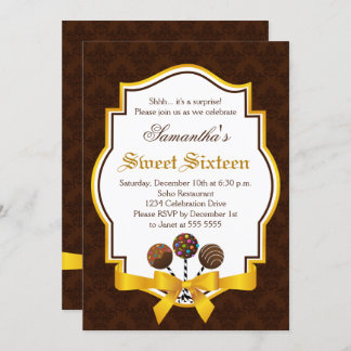 Cake Pops 16 . Geburtstag Geburtstag Einladung