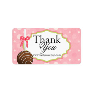 Cake Pops Bäckerei Danke Adressaufkleber