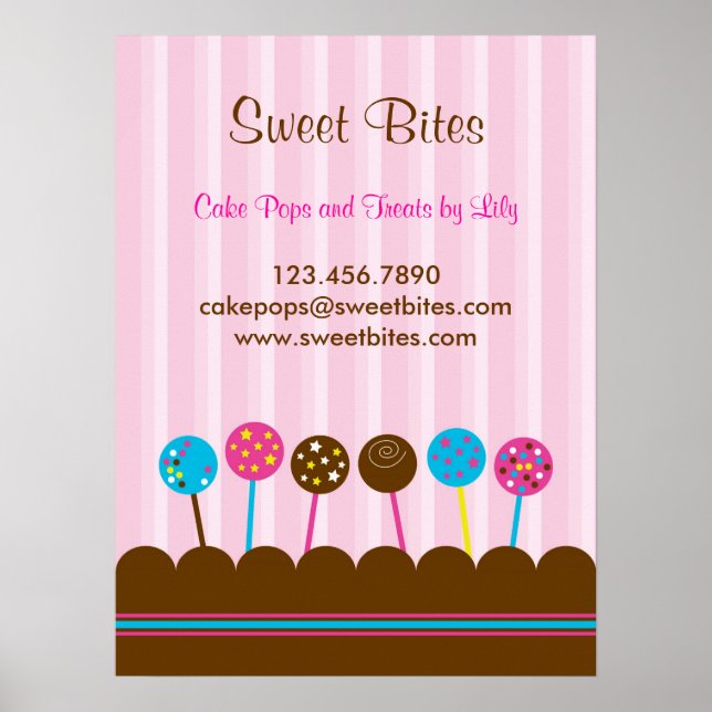 Cake Pops Bäckerei Poster (Vorne)