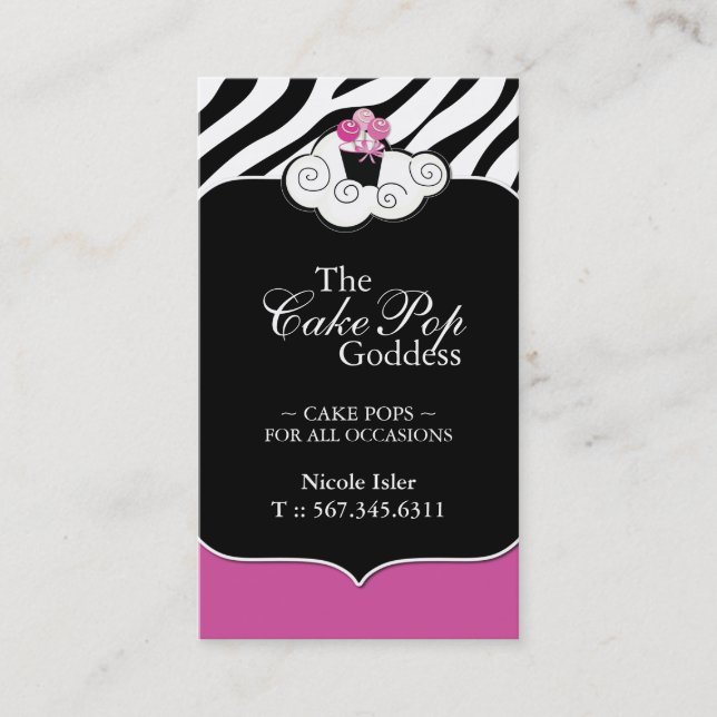 Cake Pops Business Cards - kundenspezifisch Visitenkarte (Vorderseite)