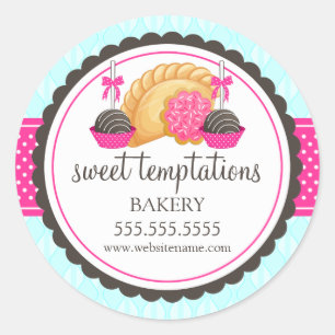 Cake Pops Cookie Turnover Bäckereischachtel-Versie Runder Aufkleber