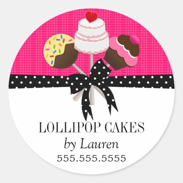 Cake Pops Fuchsia Stickers (Vorderseite)