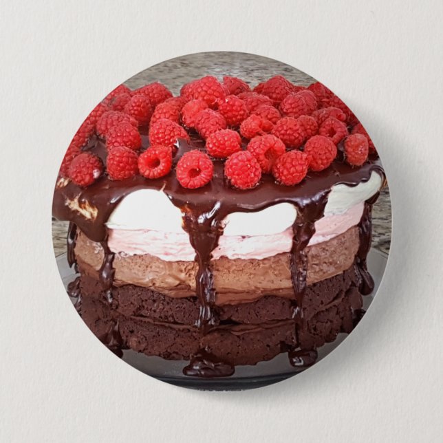 Cake Raspberry Chocolate Erdbeere Vanilla Club  Button (Vorderseite)
